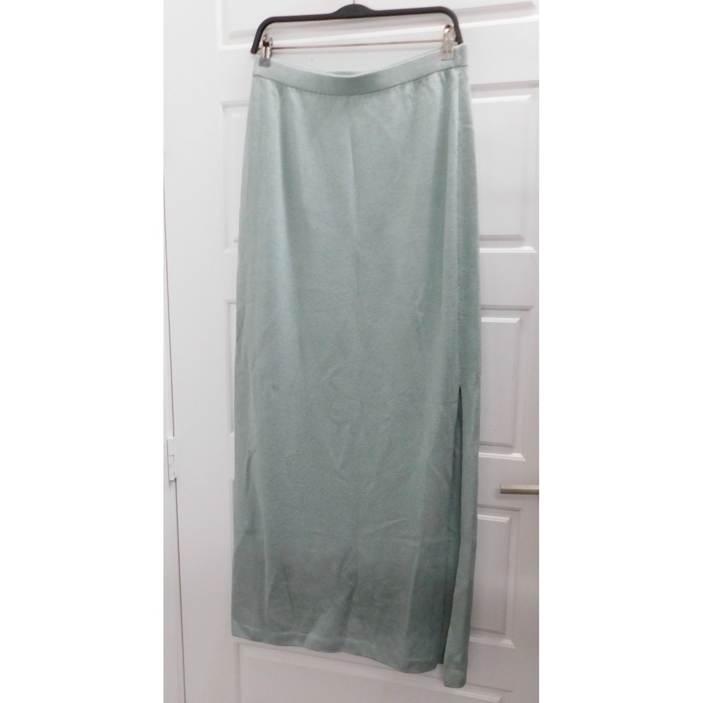 St. John Evening Seafoam Green Maxi Santana Knit Long Pencil Skirt sz 10